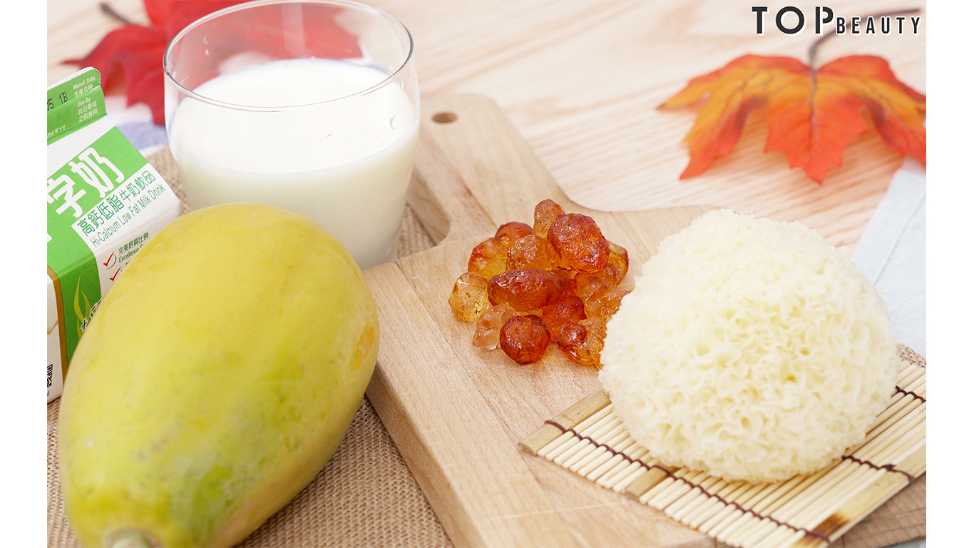 桃膠牛乳木瓜雪耳糖水