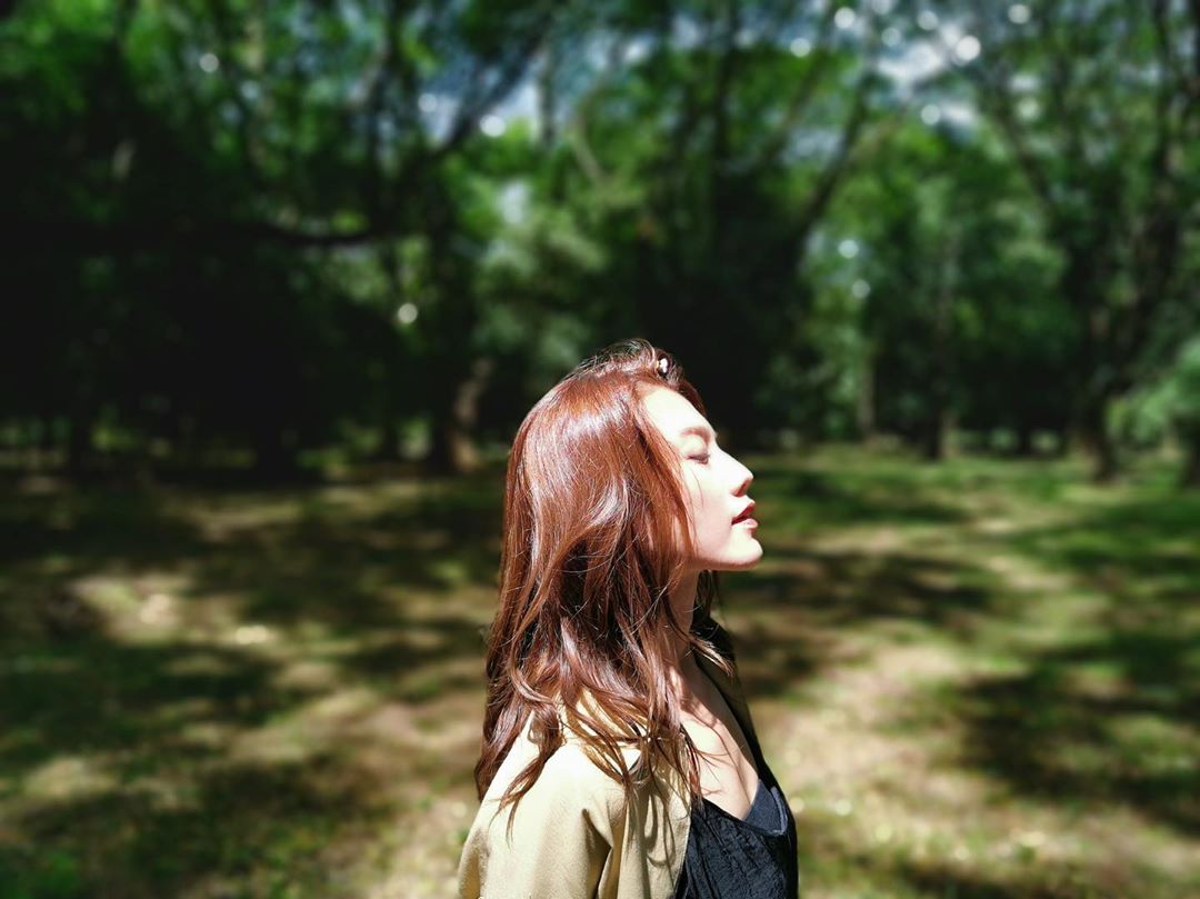 chrissie in the forest