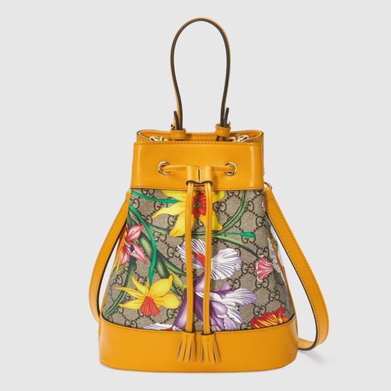 GUCCI Ophidia GG Flora Small bucket bag