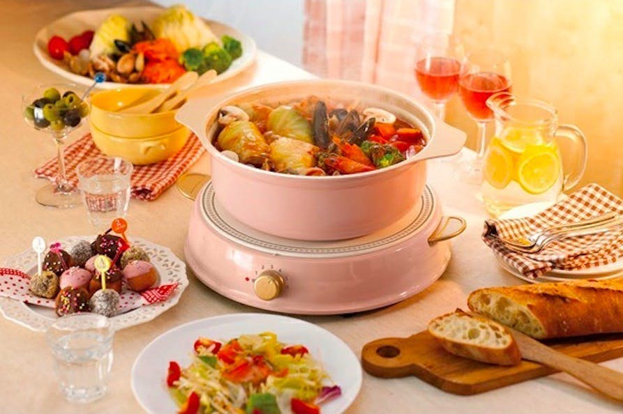 IRIS OHYAMA Ricopa 料理電磁爐組含陶瓷鍋