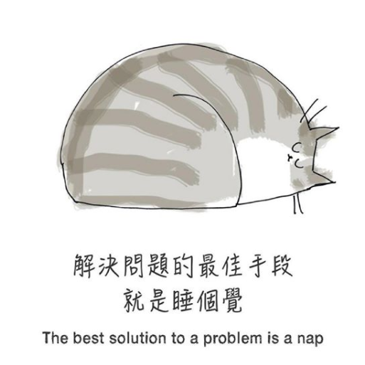 所有問題發生時,學會貓貓一樣先睡個覺再打算!