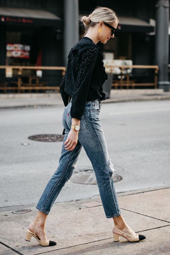 chanel sling back
