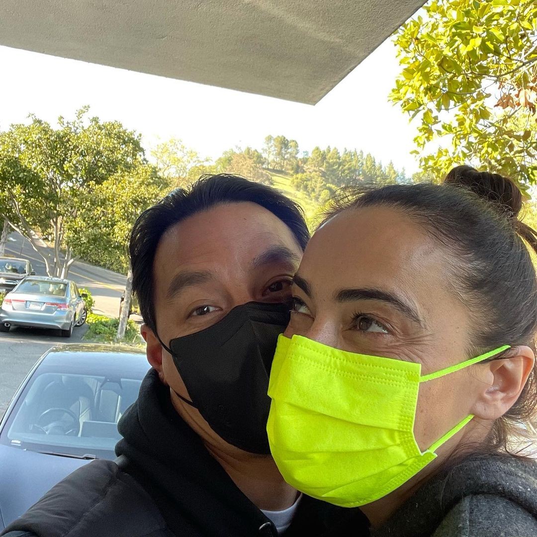 吳彥祖與老婆Lisa.S近照。
