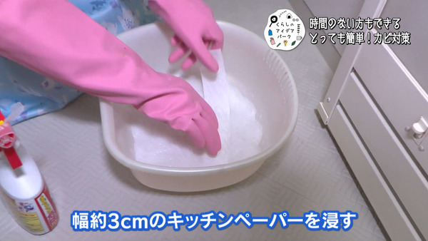 將適量的漂白水倒在洗臉盆中