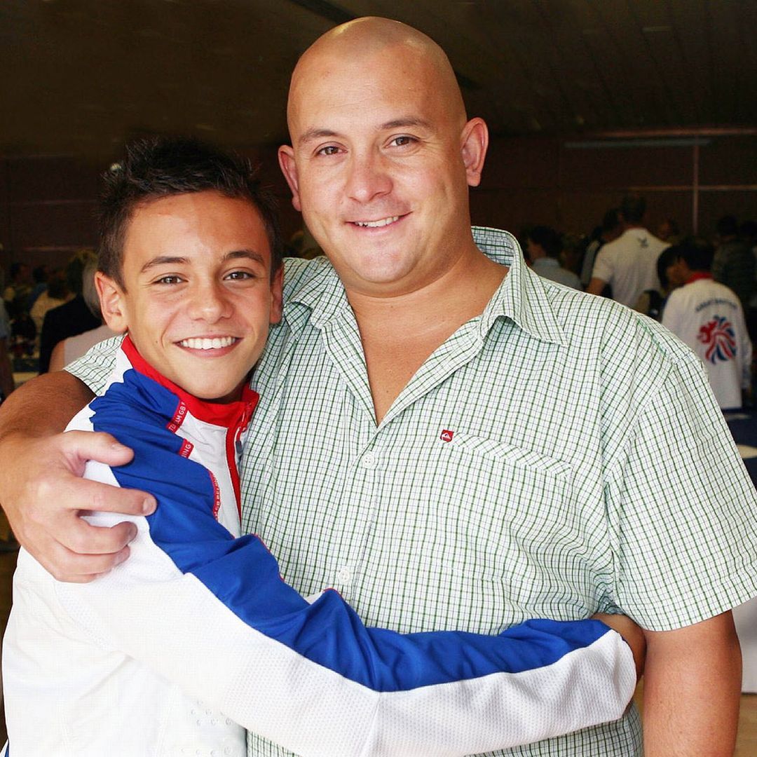 Tom Daley年青時與爸爸的合照。