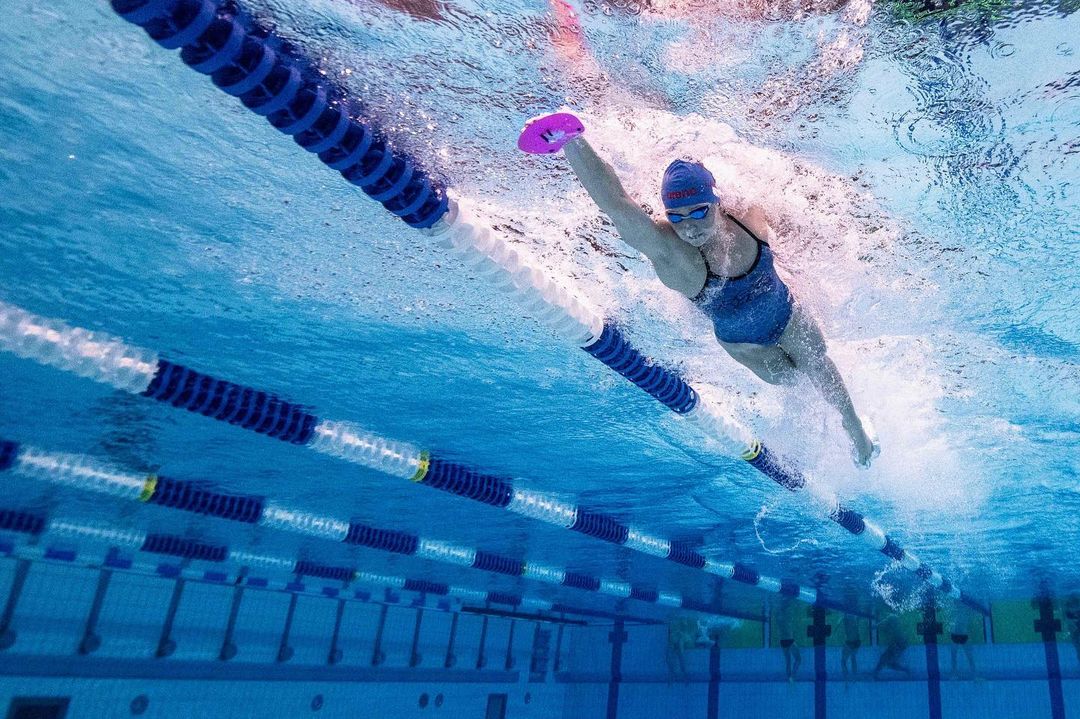 何詩蓓練習時的照片。