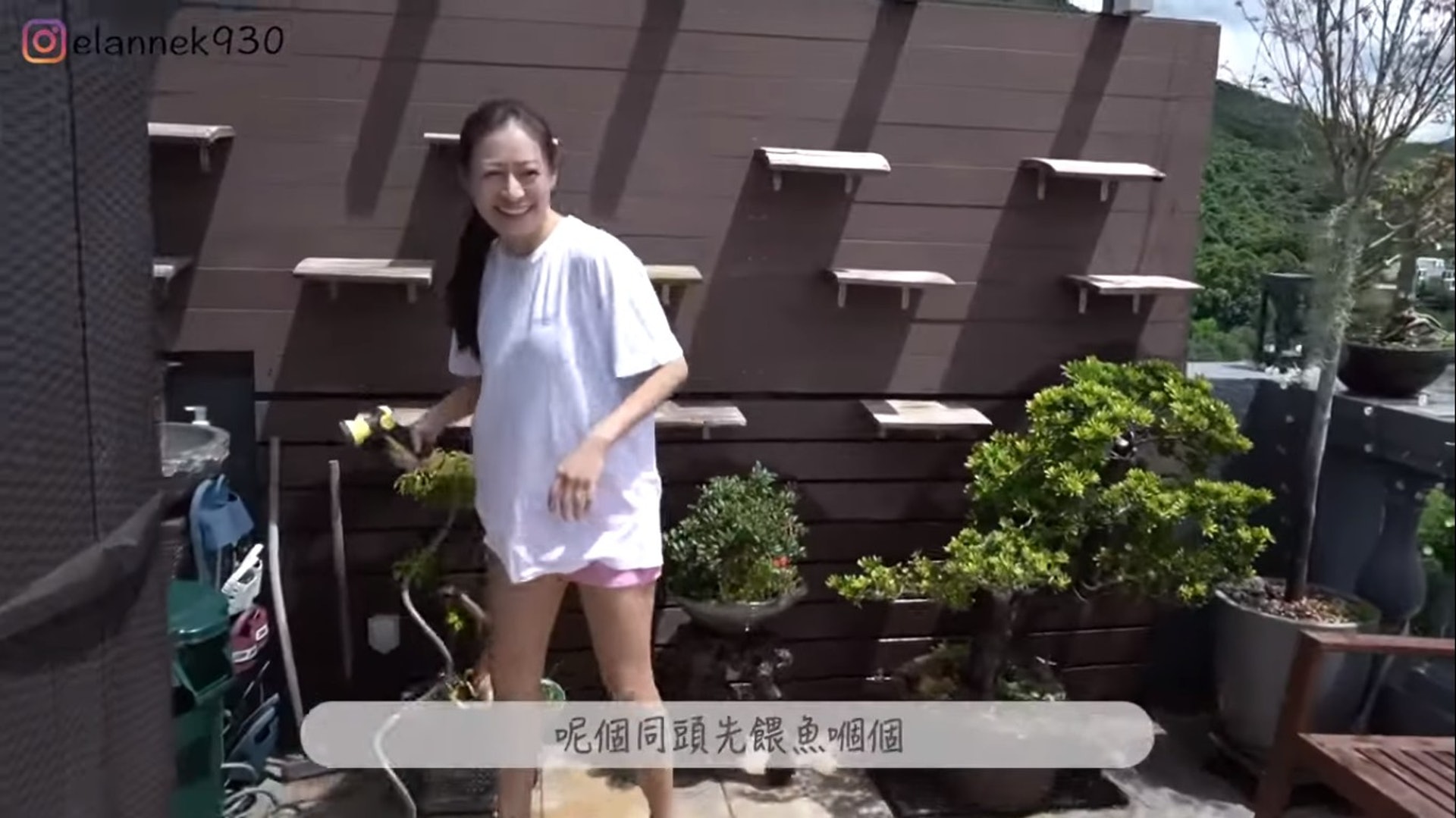 江若琳閒事會幫忙老公淋花