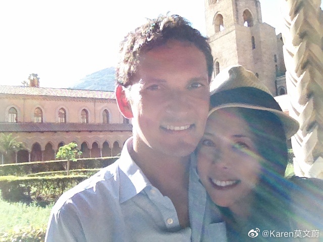 莫文蔚(Karen)與初戀老公Johannes的合照。