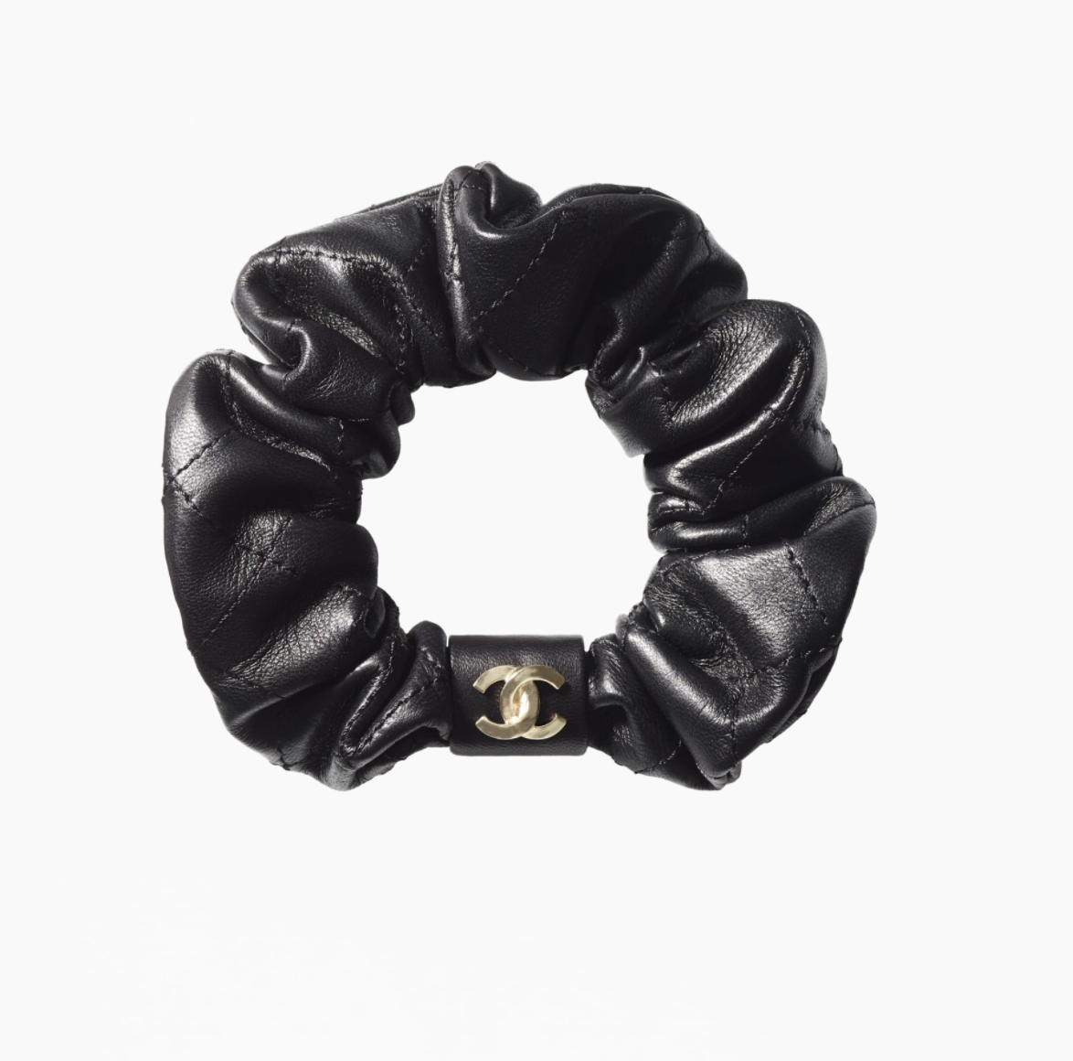 Chanel小羊皮格紋金屬髮圈 $3,700