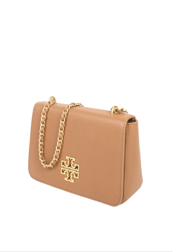Tory Burch Adjustable Britten 67292 Shoulder Bag In Bark