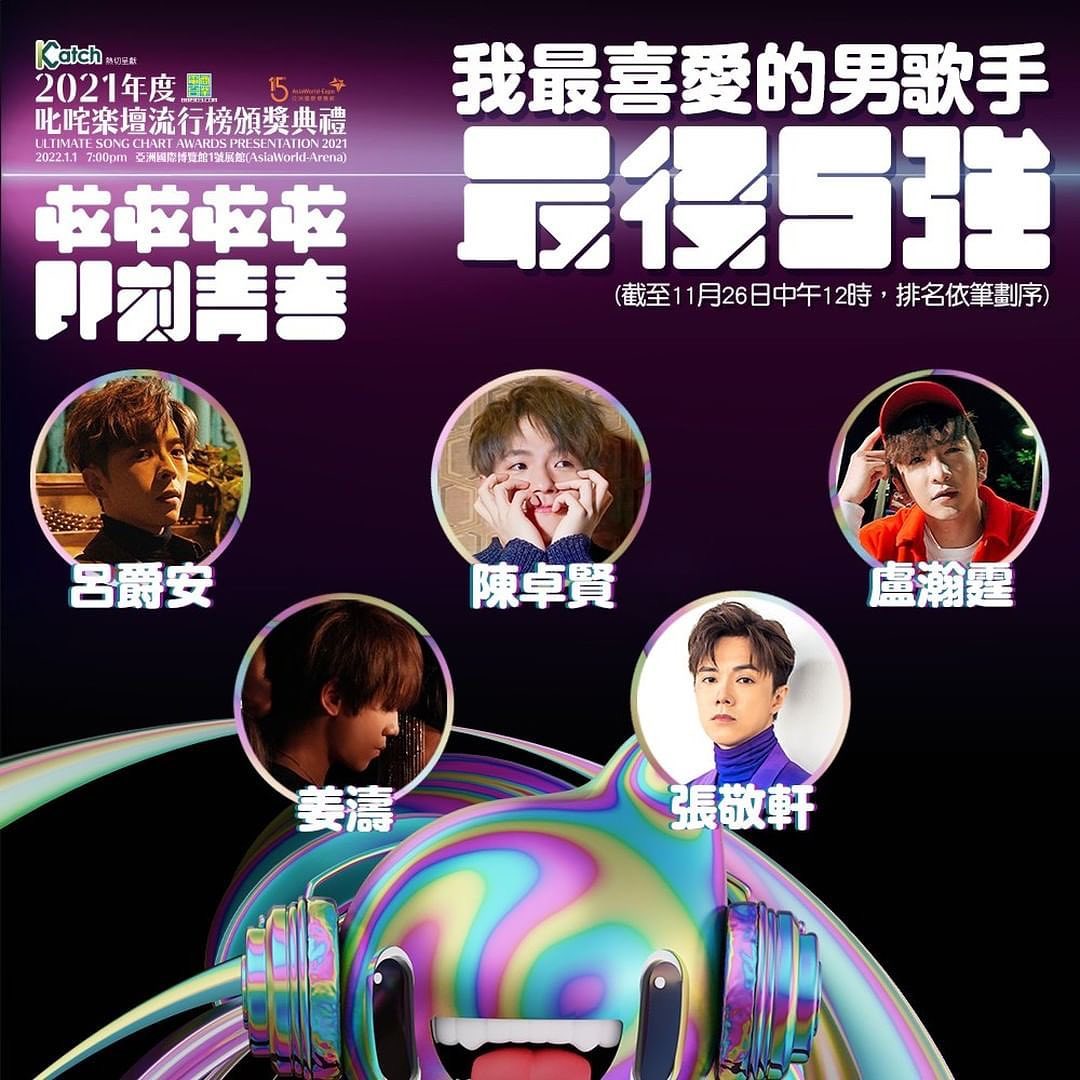 叱咤「我最喜愛的男歌手」名單。