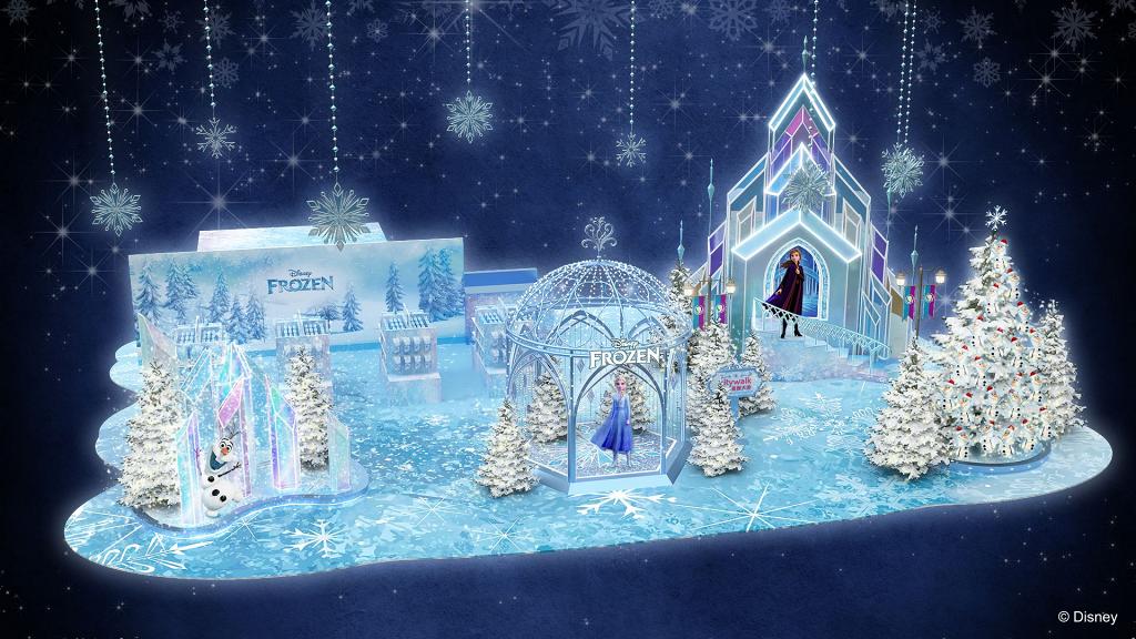 以迪士尼超人氣動畫作品《魔雪奇緣》作主題變身成冰雪小鎮