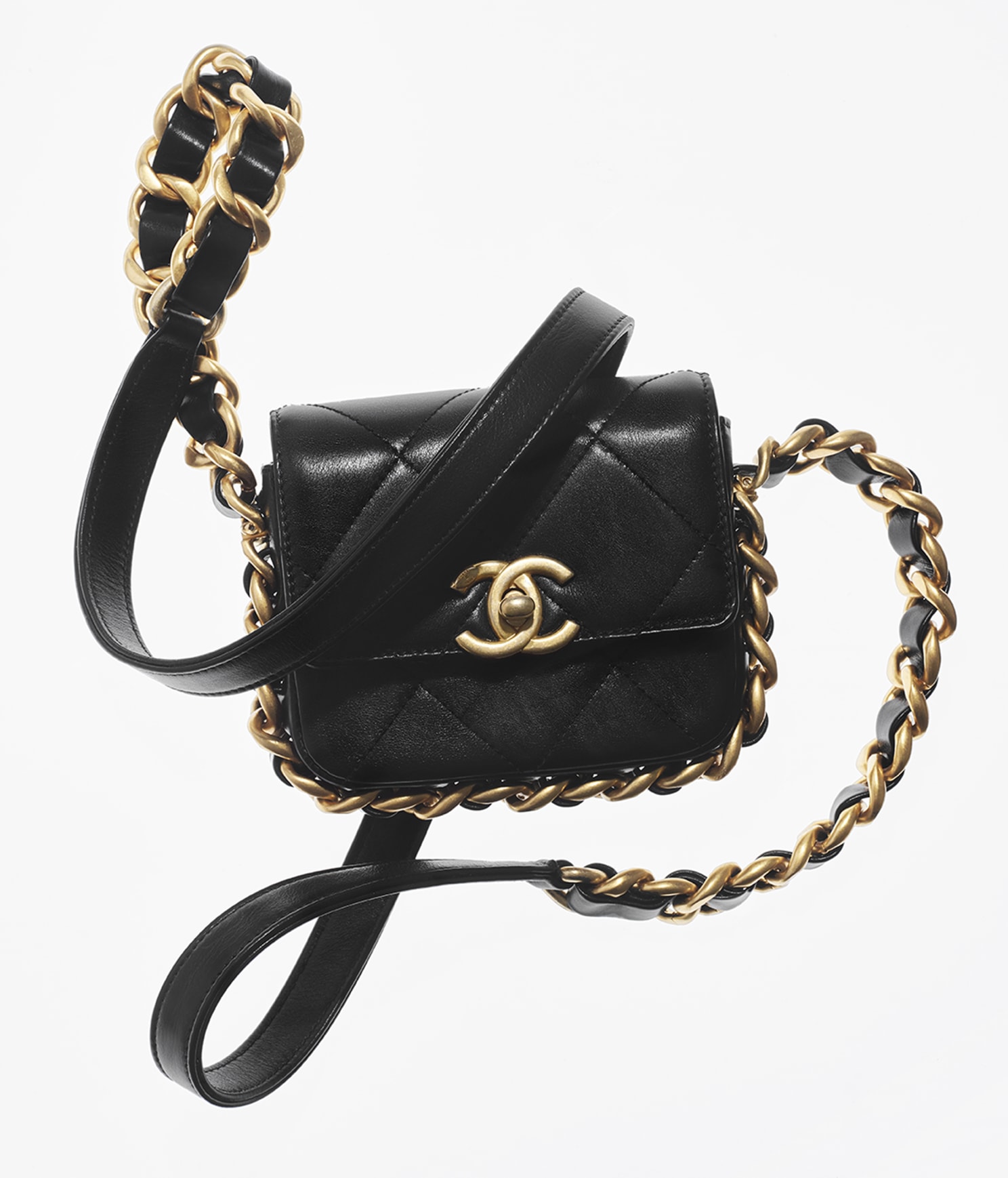 CHANEL迷你垂蓋金鏈邊框手袋 HKD $32,100