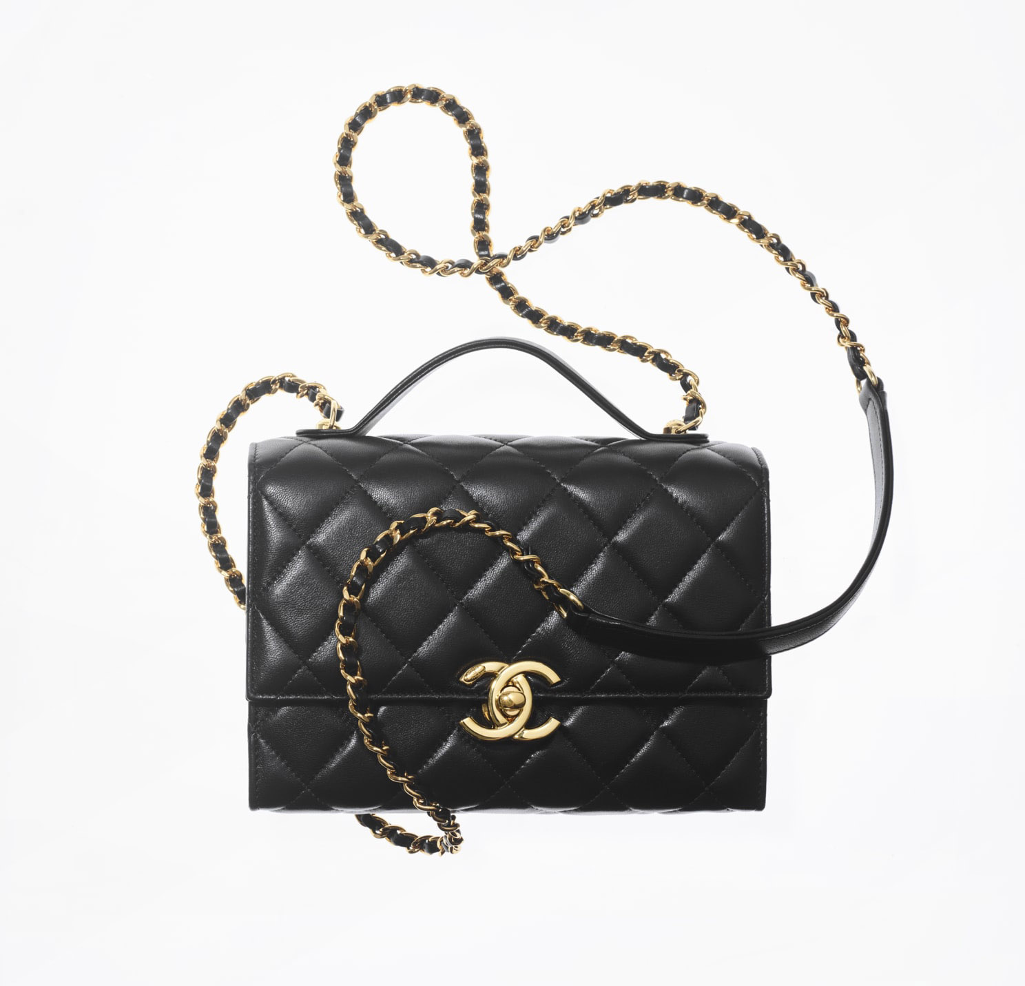 CHANEL迷你垂蓋手挽手袋 HKD $38,300