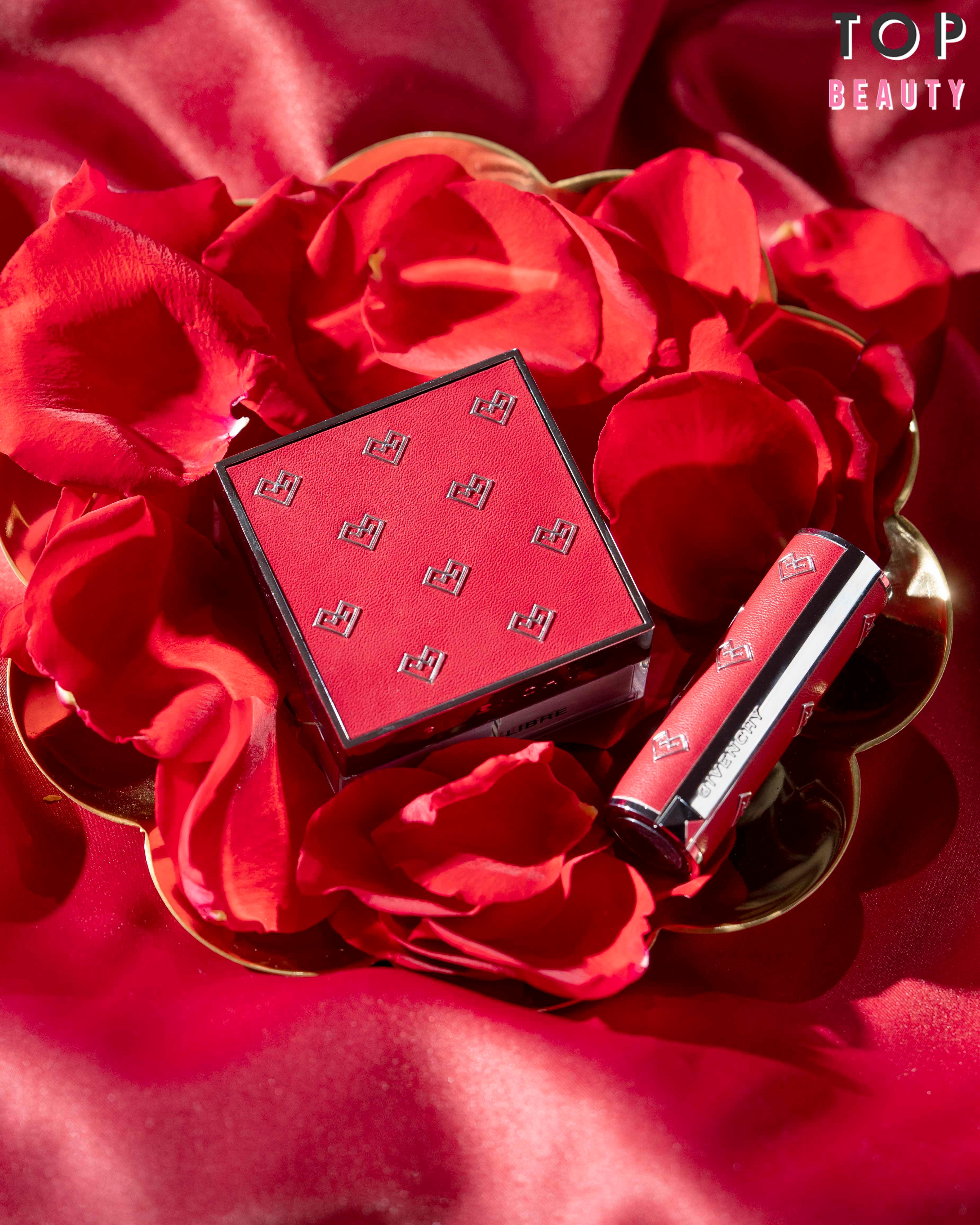 GIVENCHY 新春限量版華麗魅彩紅絲絨唇膏及高級訂製稜鏡四色蜜粉