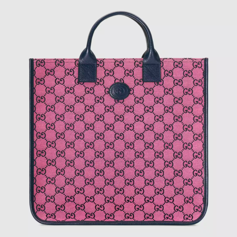 這款童裝Tote Bag特別結合了深藍色以及粉紅色