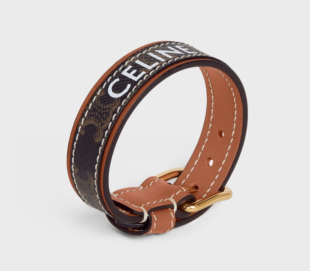 CELINE TRIOMPHE帆布皮革手鐲$3,950