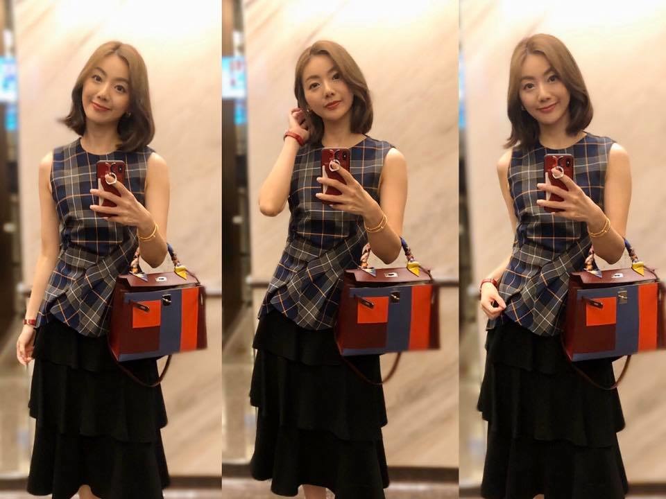 周嘉儀拼接款Hermes Kelly限量字母包