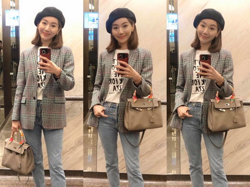 周嘉儀大象灰Hermes Kelly 25 Bag