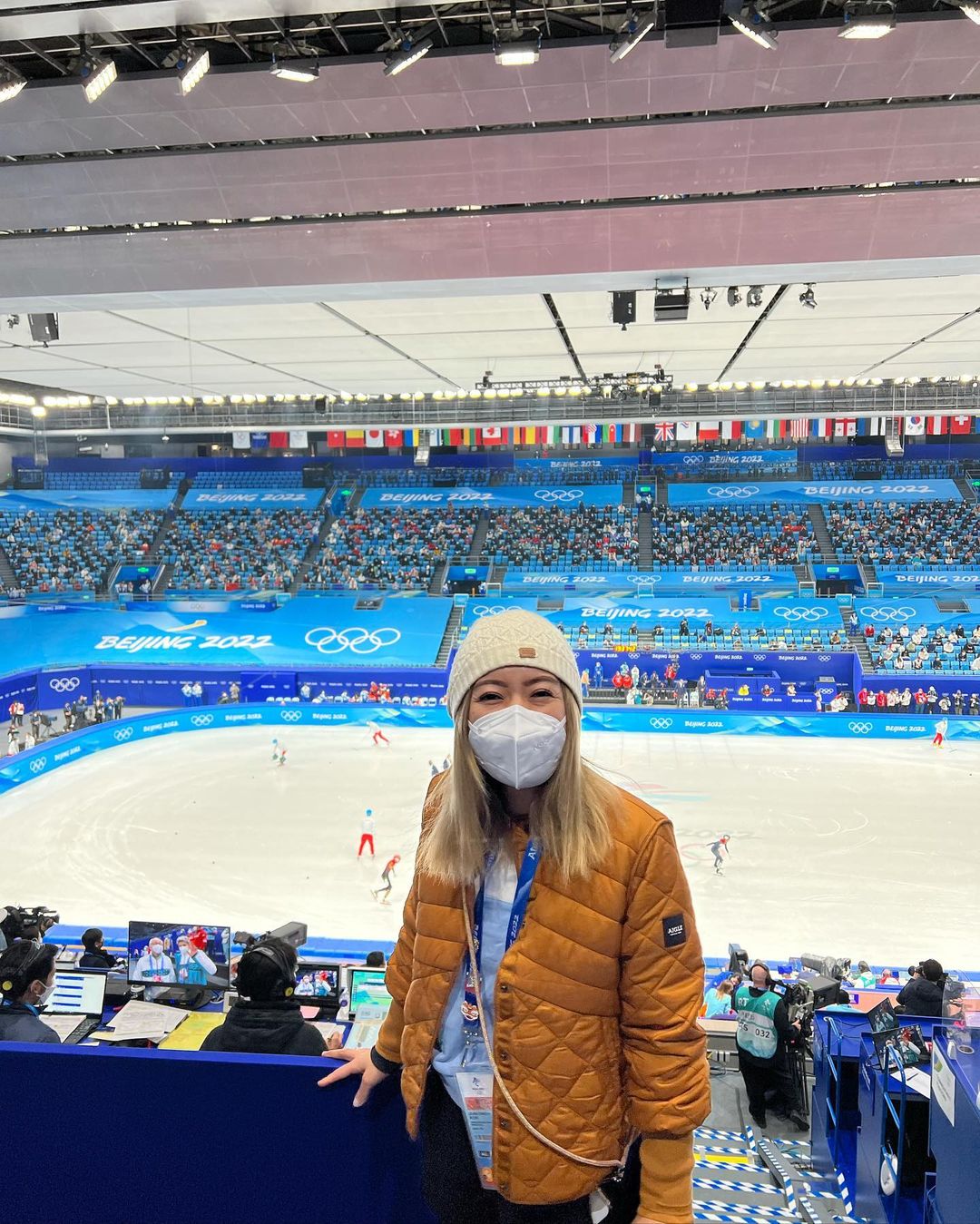 梁芷珮(Christy)在北京冬奧場地拍攝