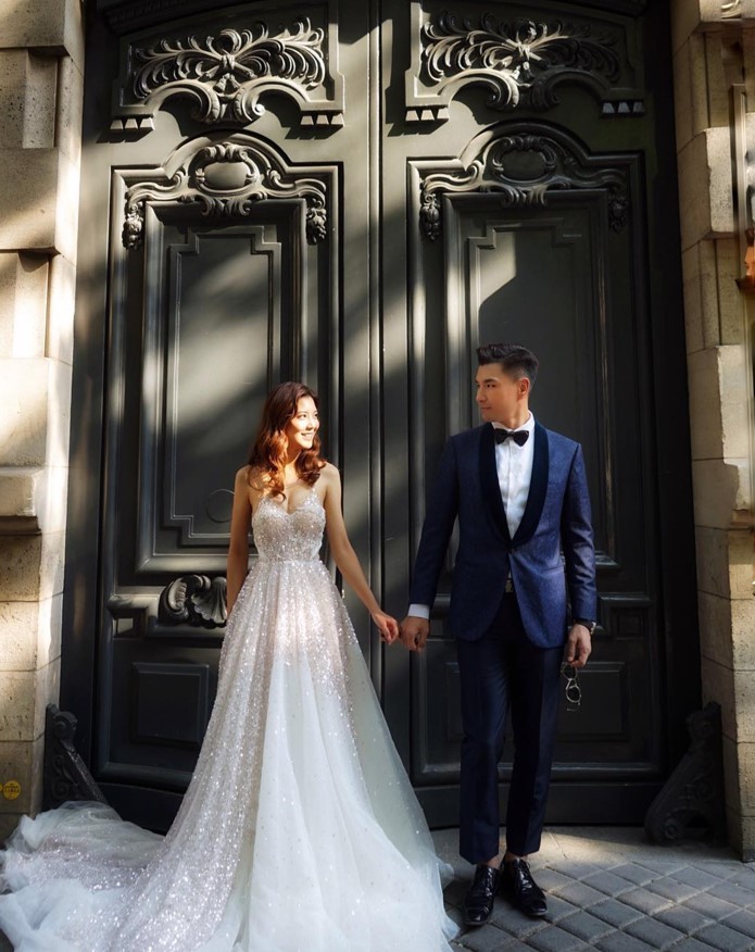 陳展鵬與單文柔婚紗照。