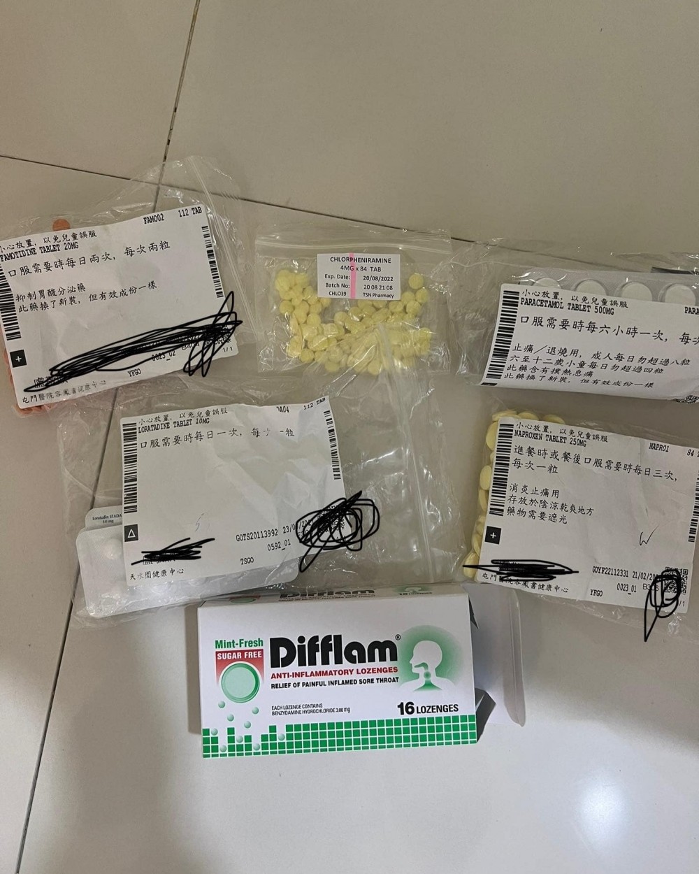 醫生指自己服用的是平時會給病人服用的感冒藥。