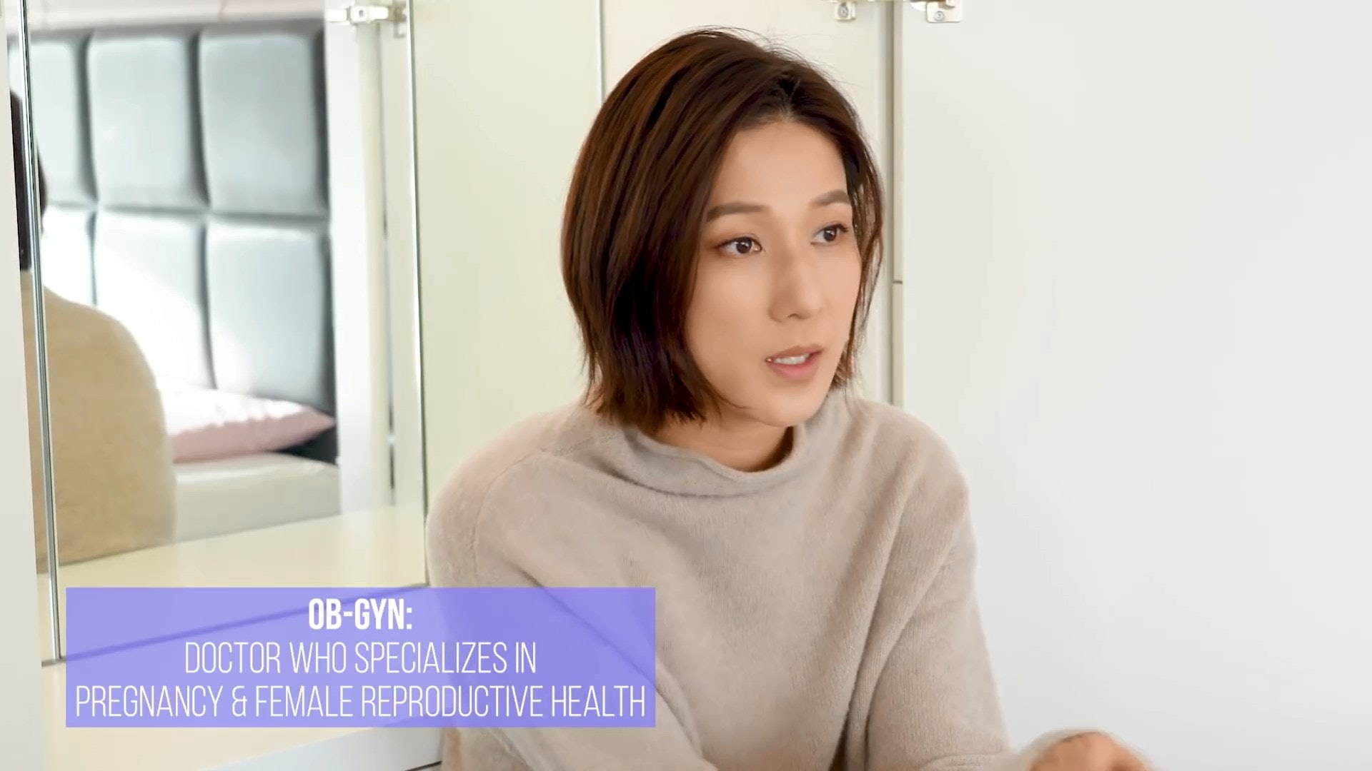 鍾嘉欣表示當年第一次懷孕未知宮縮的真實感覺,結果在大女準備出世時一直感到下半身有奇怪感覺。
