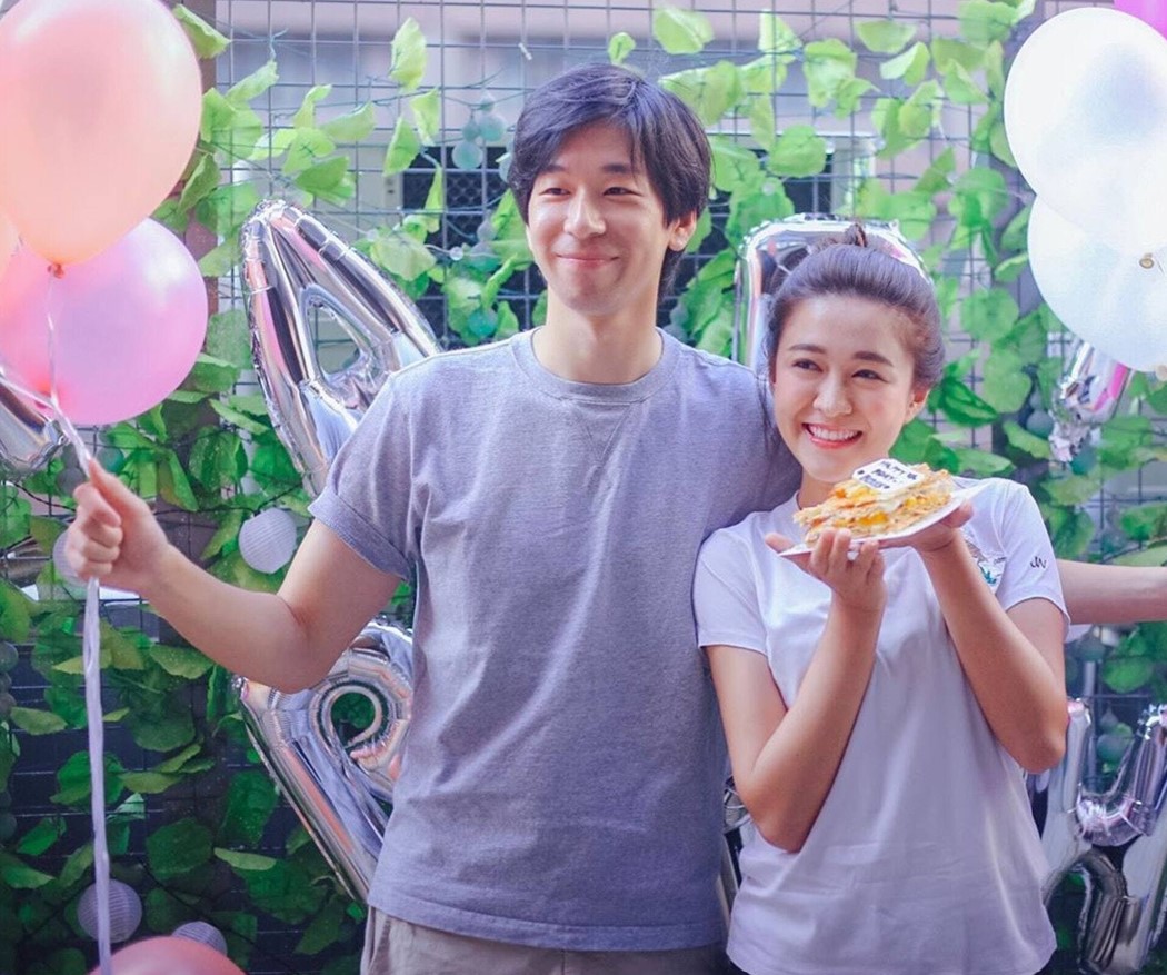 江嘉敏與男友Anthony慶生照