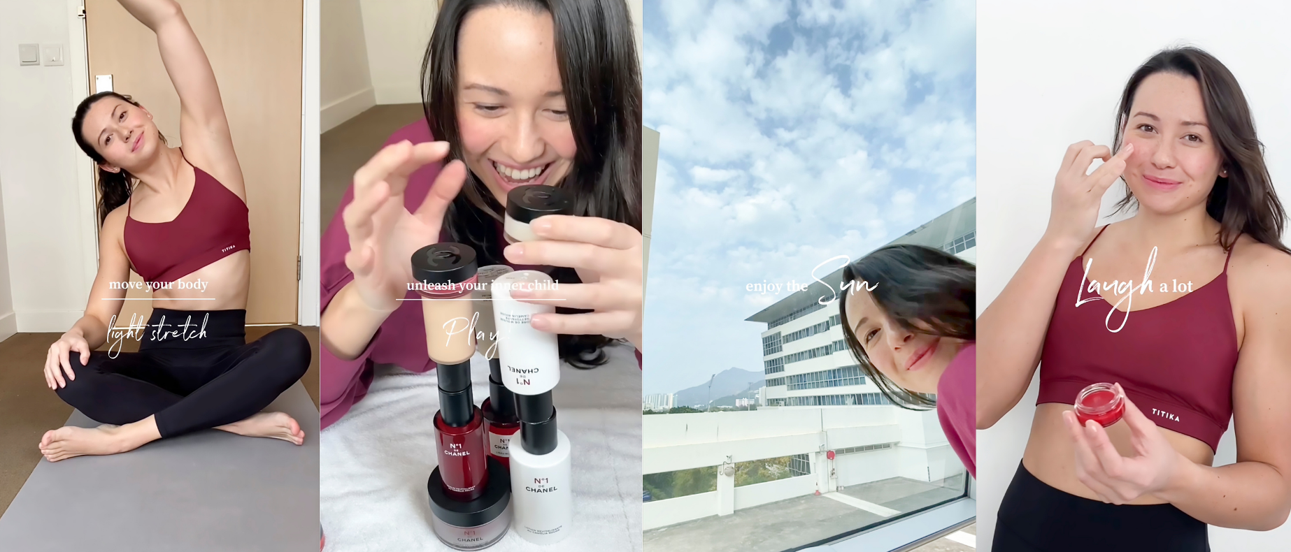 何詩蓓將「CHANEL一號紅山茶花系列」徹底融入生活裡,足見她對系列的滿意與喜愛!
