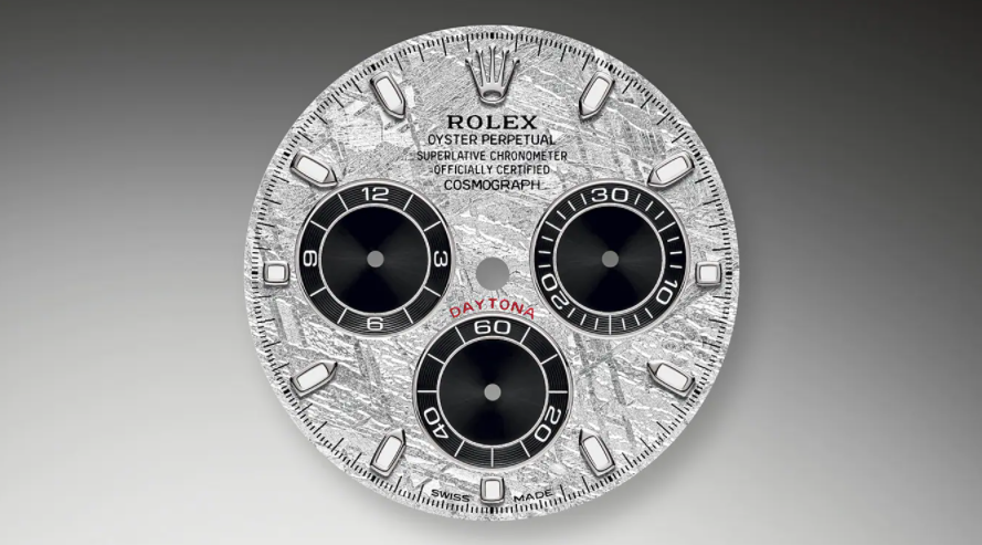 2021年新推出的隕石面Daytona,超吸引的錶面設計搭配熊貓錶盤(panda dial),一推出已成為話題。