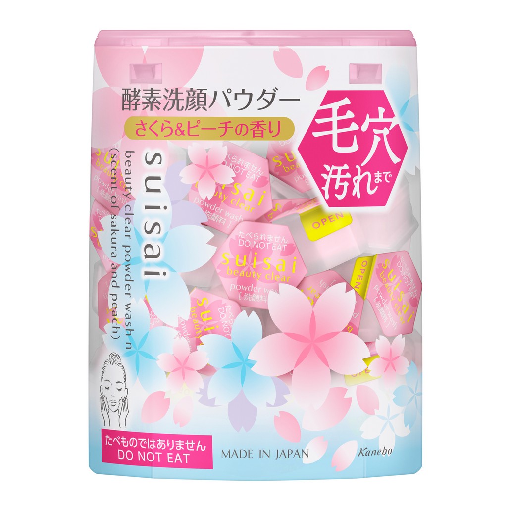 SUISAI BEAUTY CLEAR POWDER WASH N SUISAI淨透酵素粉N（櫻花蜜桃香）HK$115/32粒