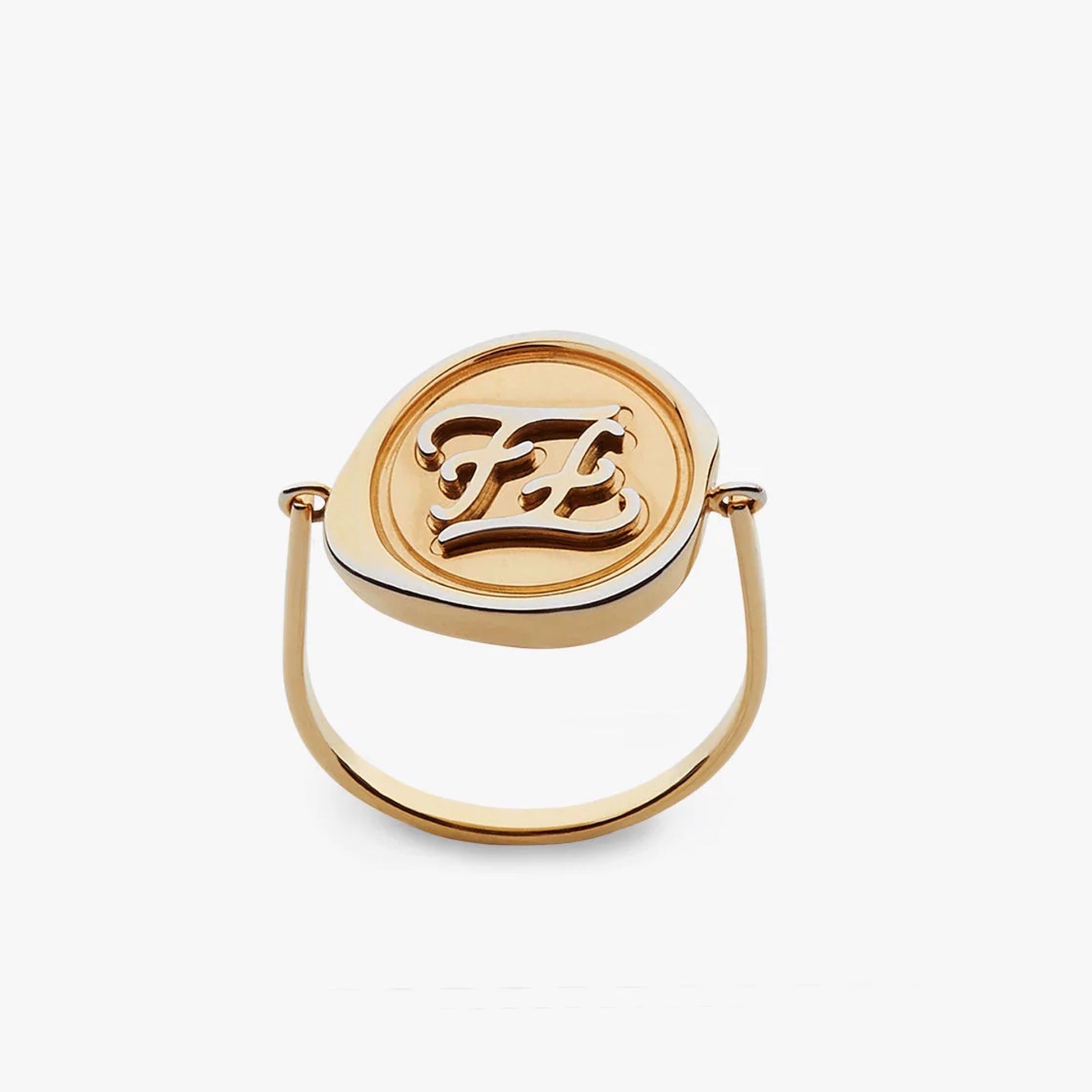 Fendi FF Karligraphy印章戒指 $2,790
