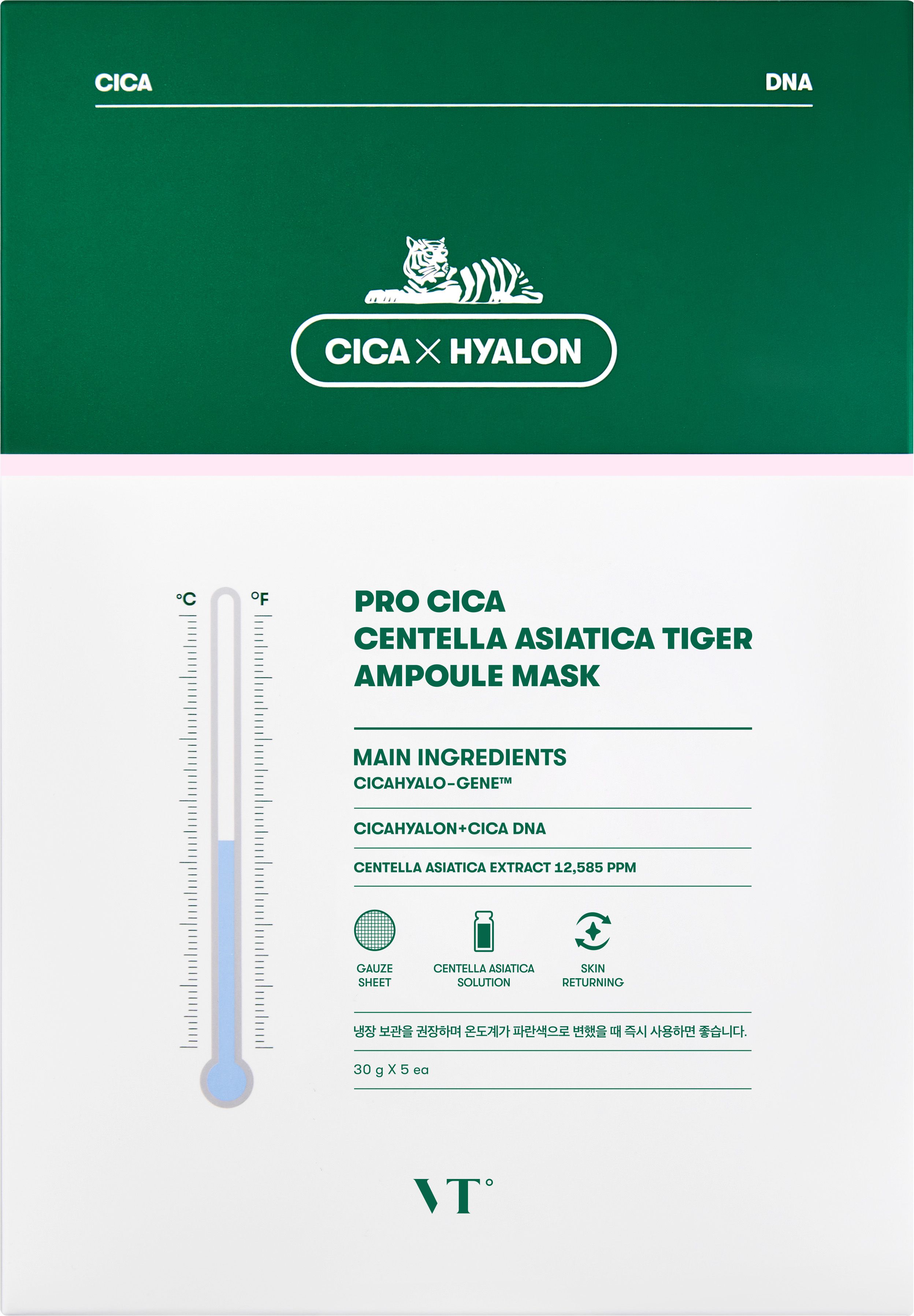 Pro Cica Tiger Ampoule Mask HK$128/5片
