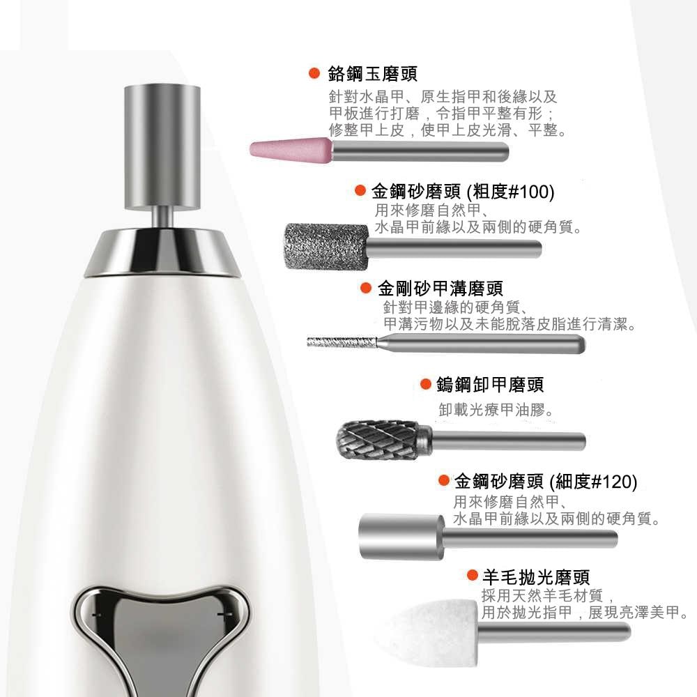 TOUCHBeauty6合1專業美甲器擁有6個不同的配頭