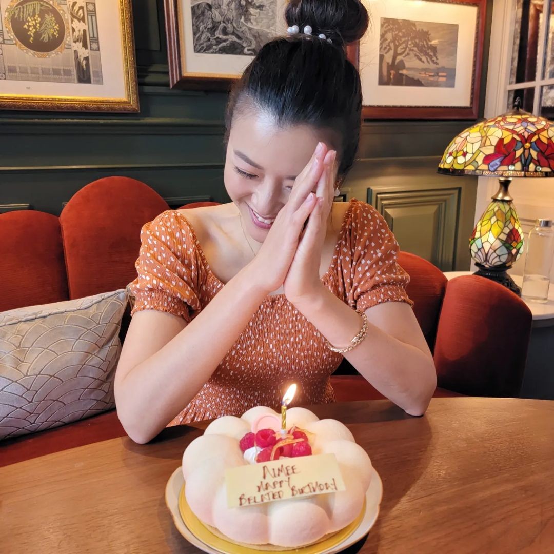 前港姐陳茵媺(Aimee)上個月踏入41歲