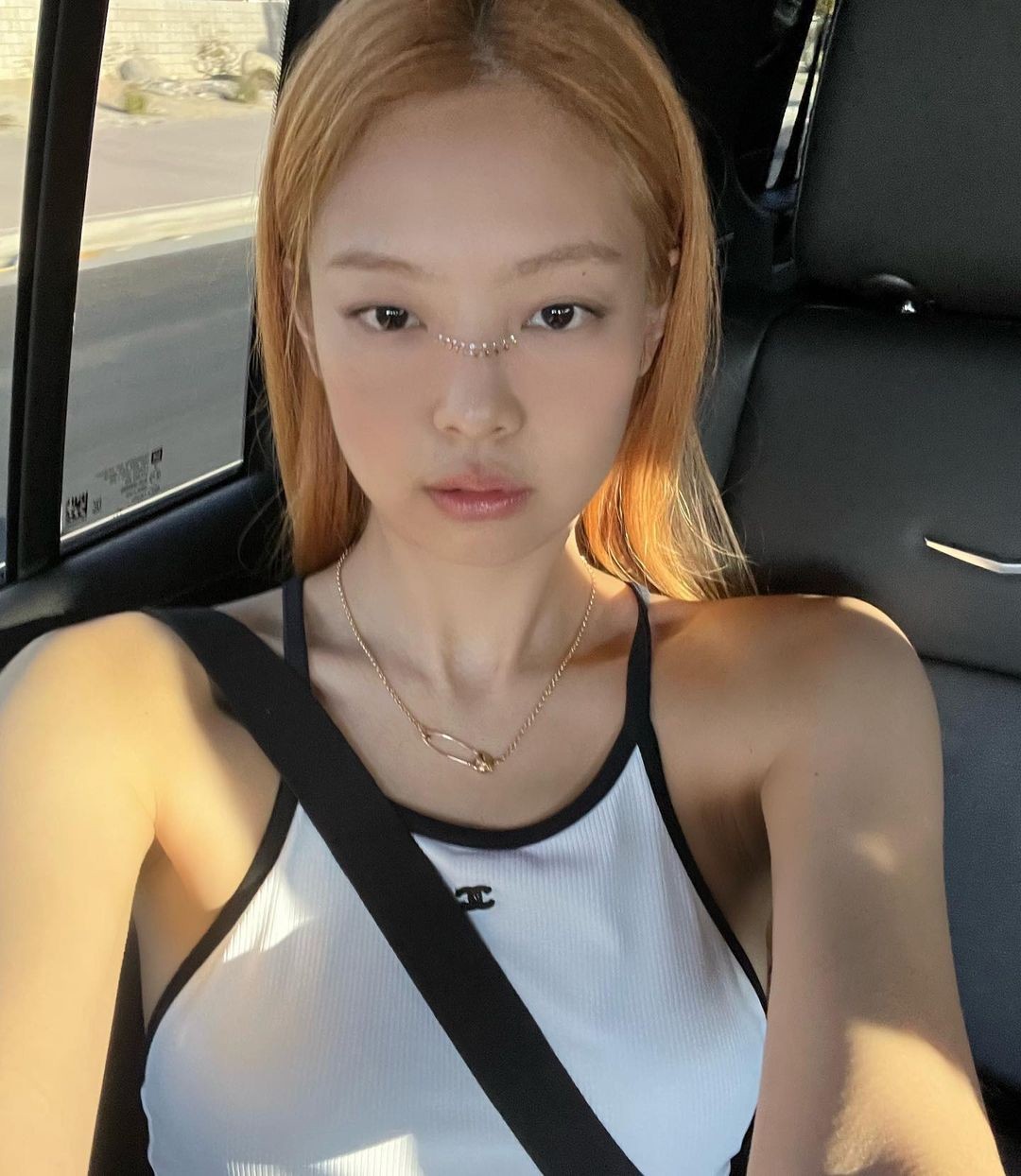 黑白吊帶羅紋彈性一件頭