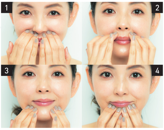 按壓嘴邊四個位置 改善唇角下垂