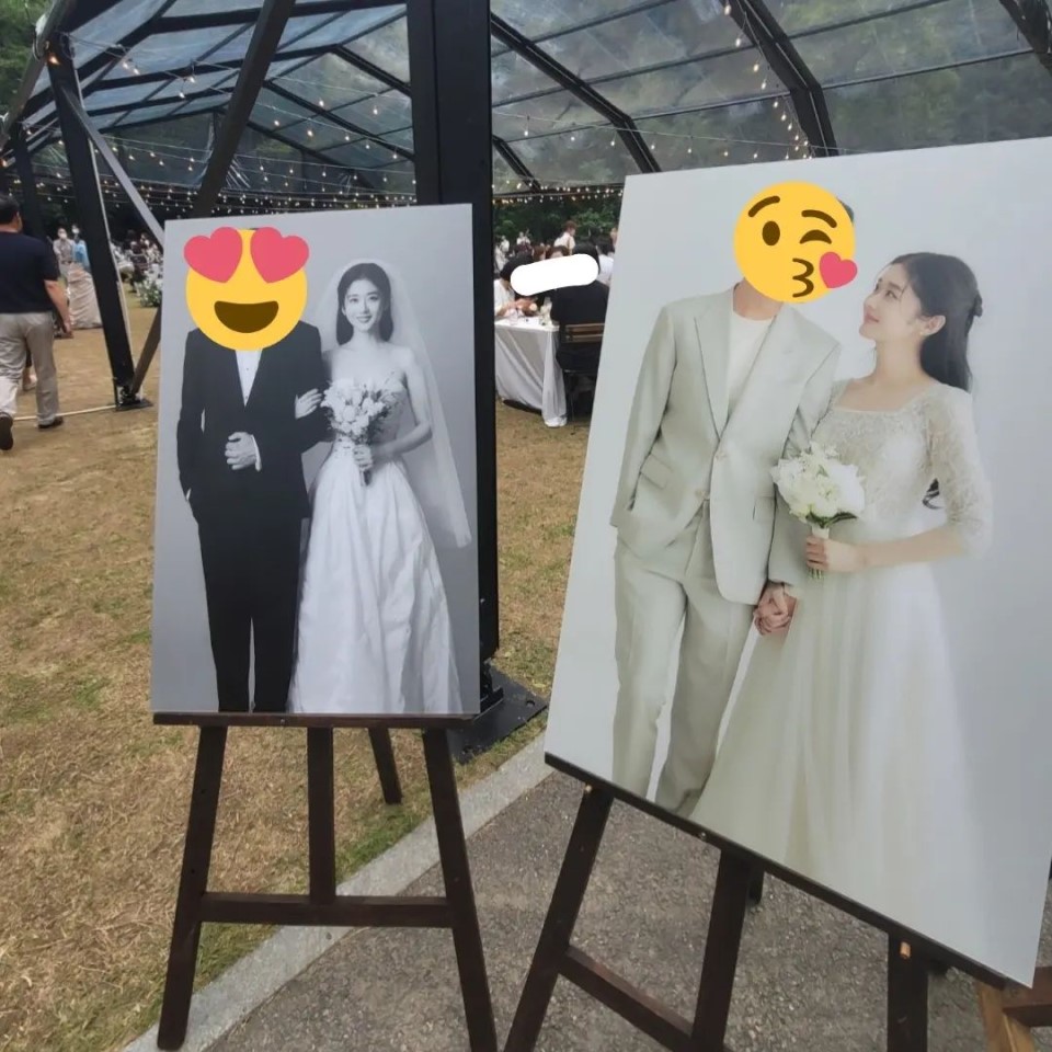 張娜拉與老公的婚紗照