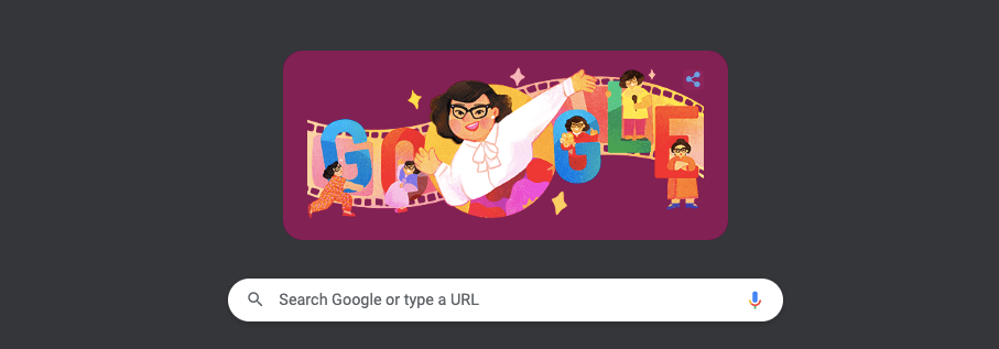 Google都在其搜尋首頁的塗鴉牆(Google Doodle)特別換上肥姐的圖像。