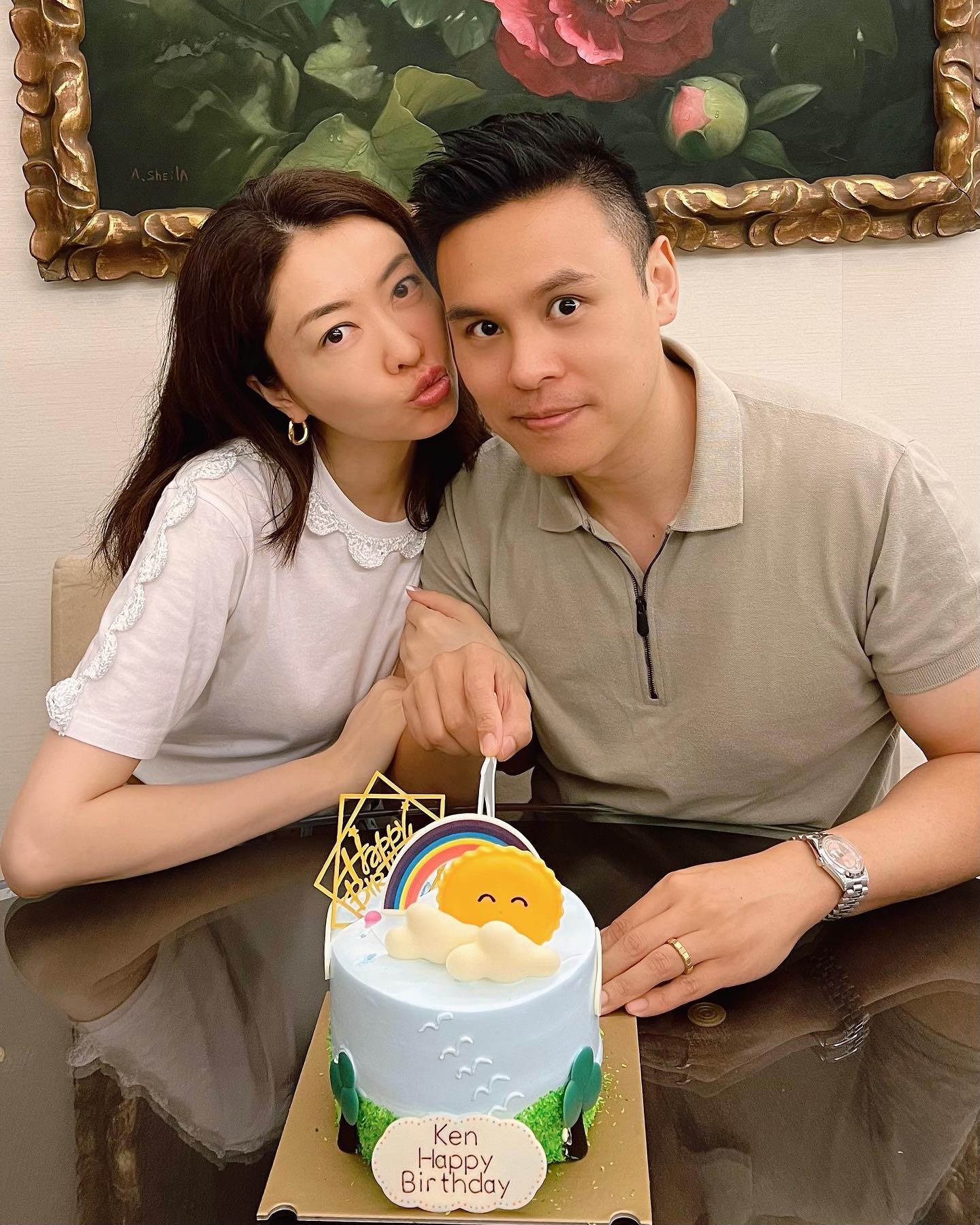 熊黛林為老公郭可頌慶祝生日。