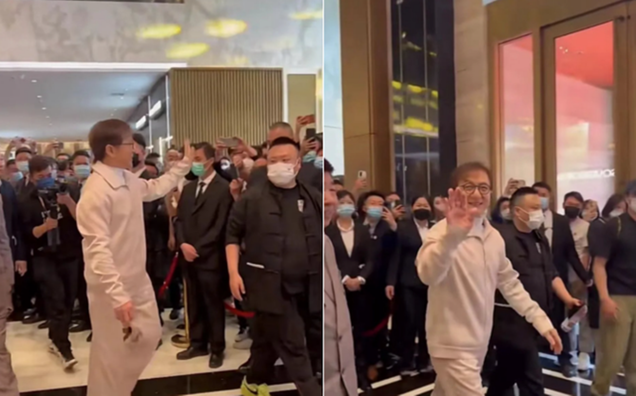 成龍亦相當熱情,向粉絲們揮手致意,且笑容滿面,完全沒有巨星架子!