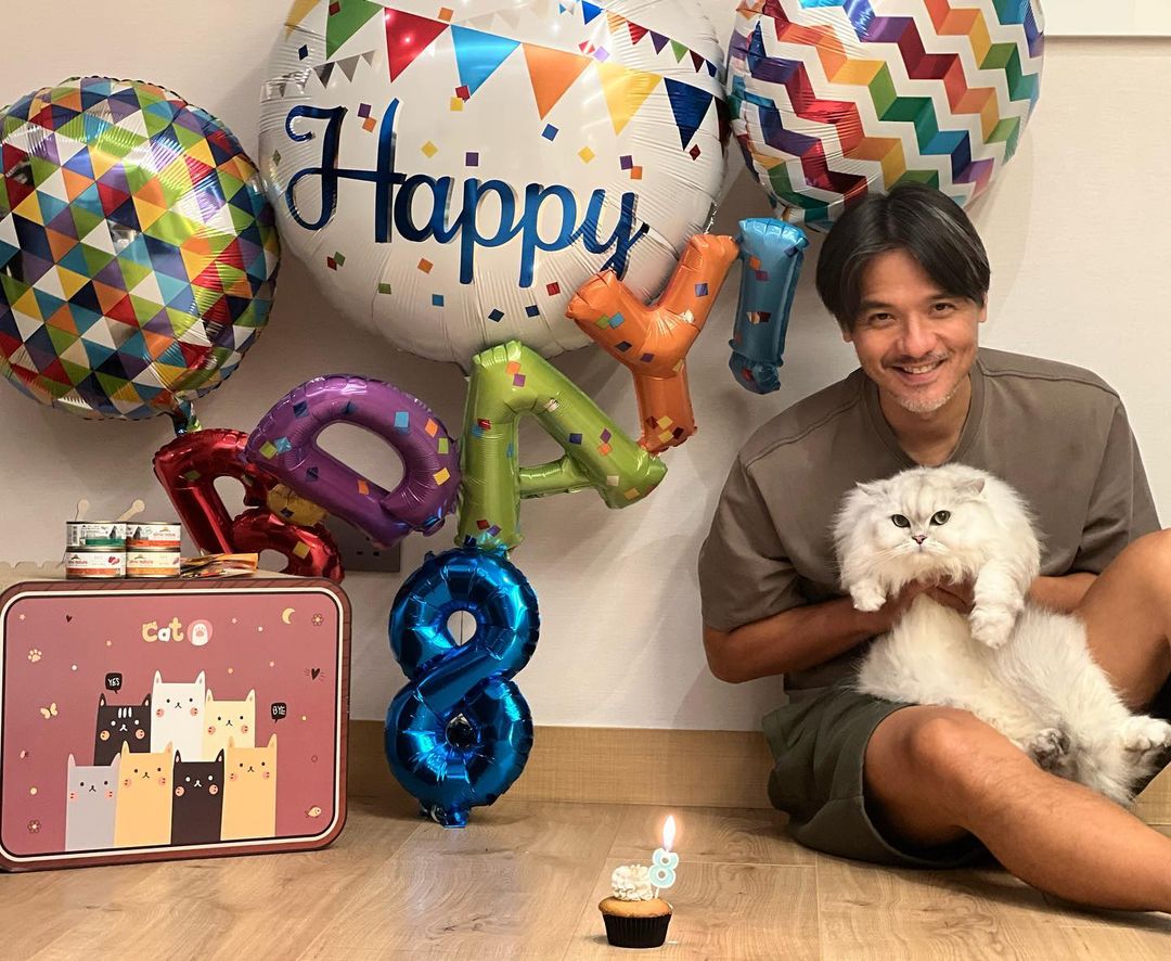 馮德倫與舒淇早前為愛貓慶生