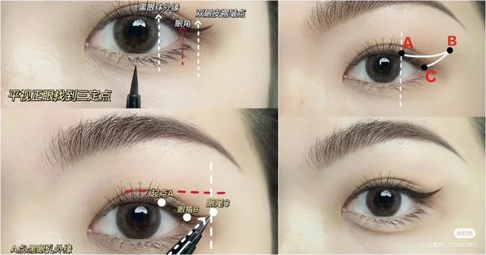 「三角定位」眼線畫法