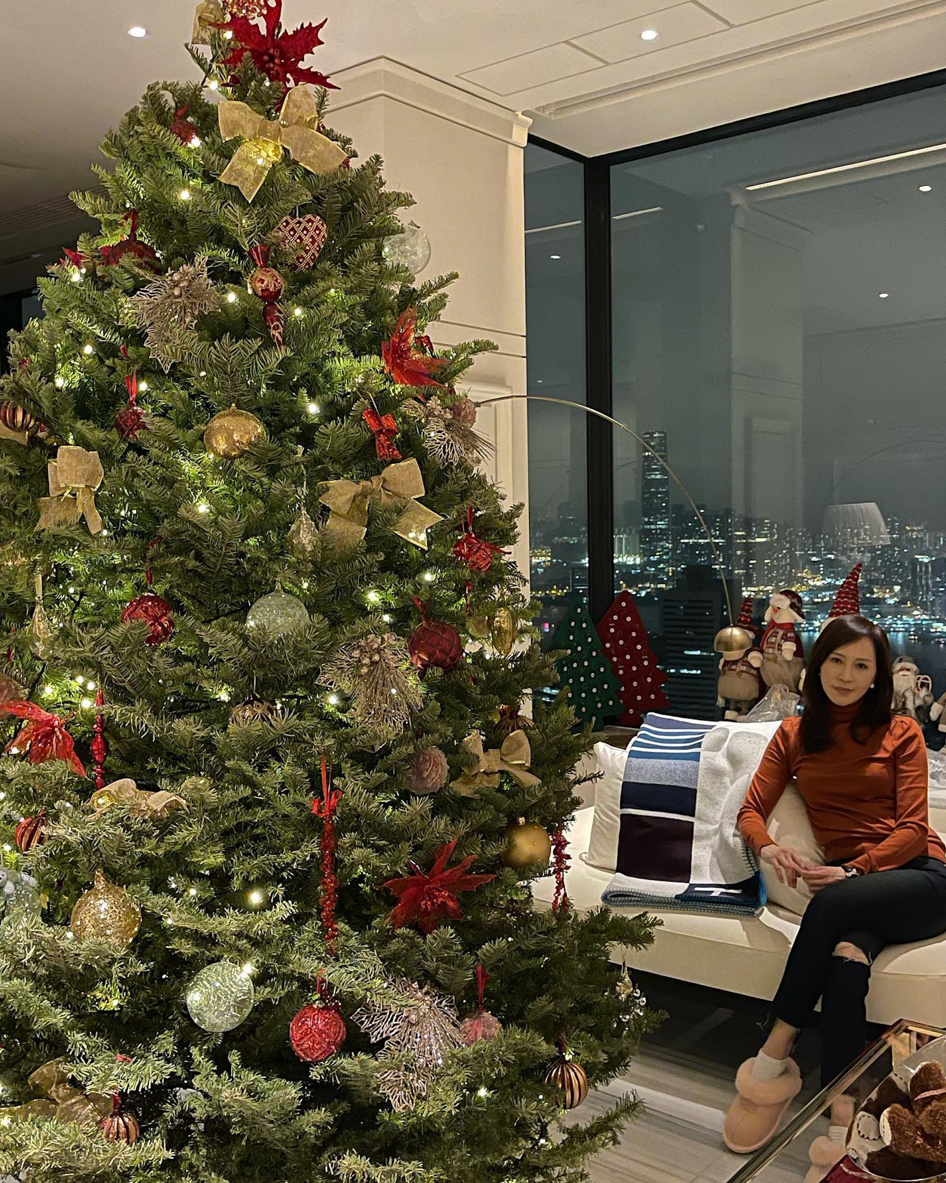 客廳非常寬闊，能放置約10呎高的巨型聖誕樹。