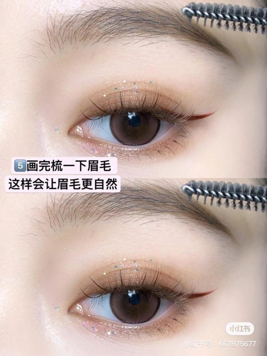 畫完梳一下眉毛，會讓眉毛更自然。