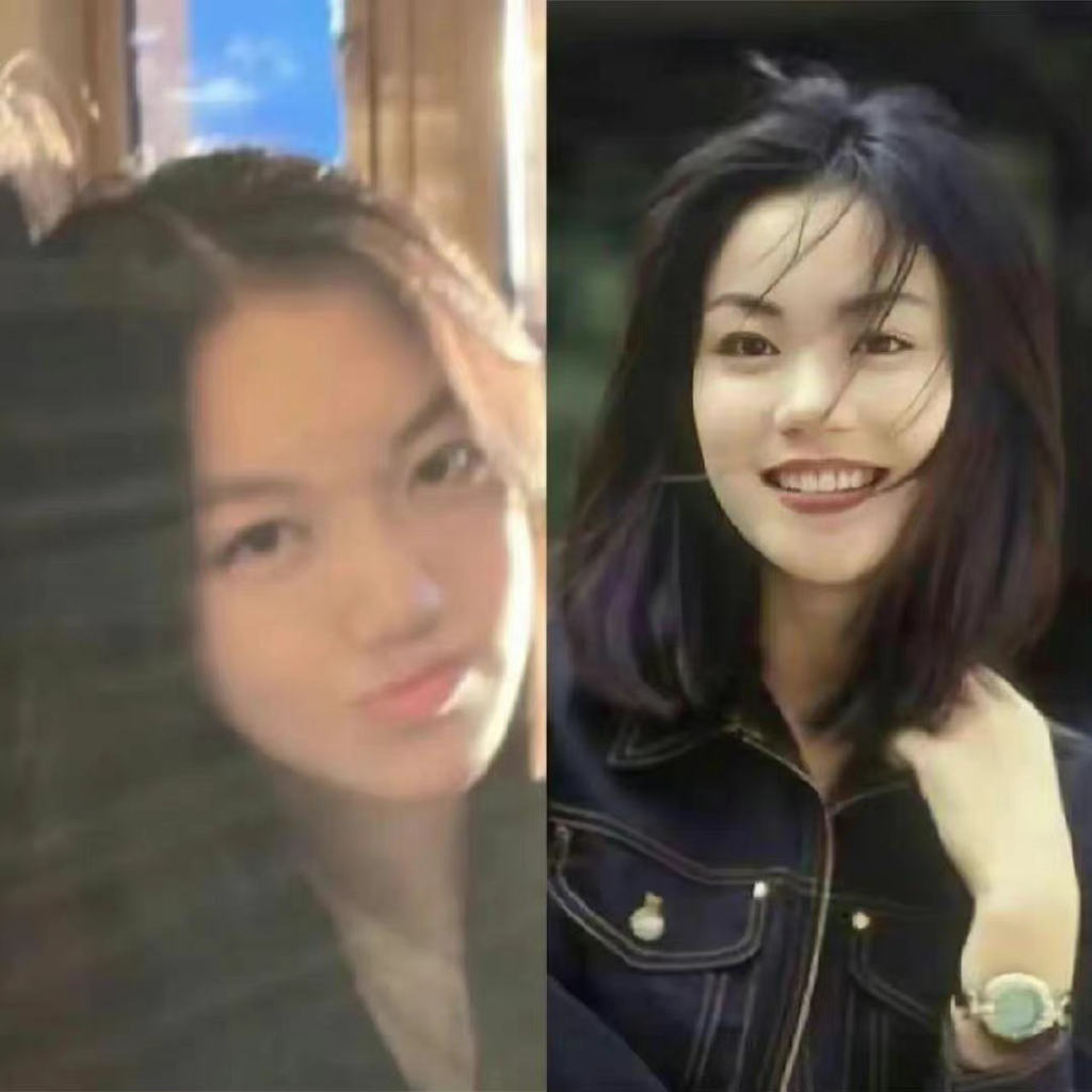 網民將李嫣同媽咪王菲年輕時候的照片做對比,可以清楚看到她同王菲的五官十分相似,就連氣質也相似。