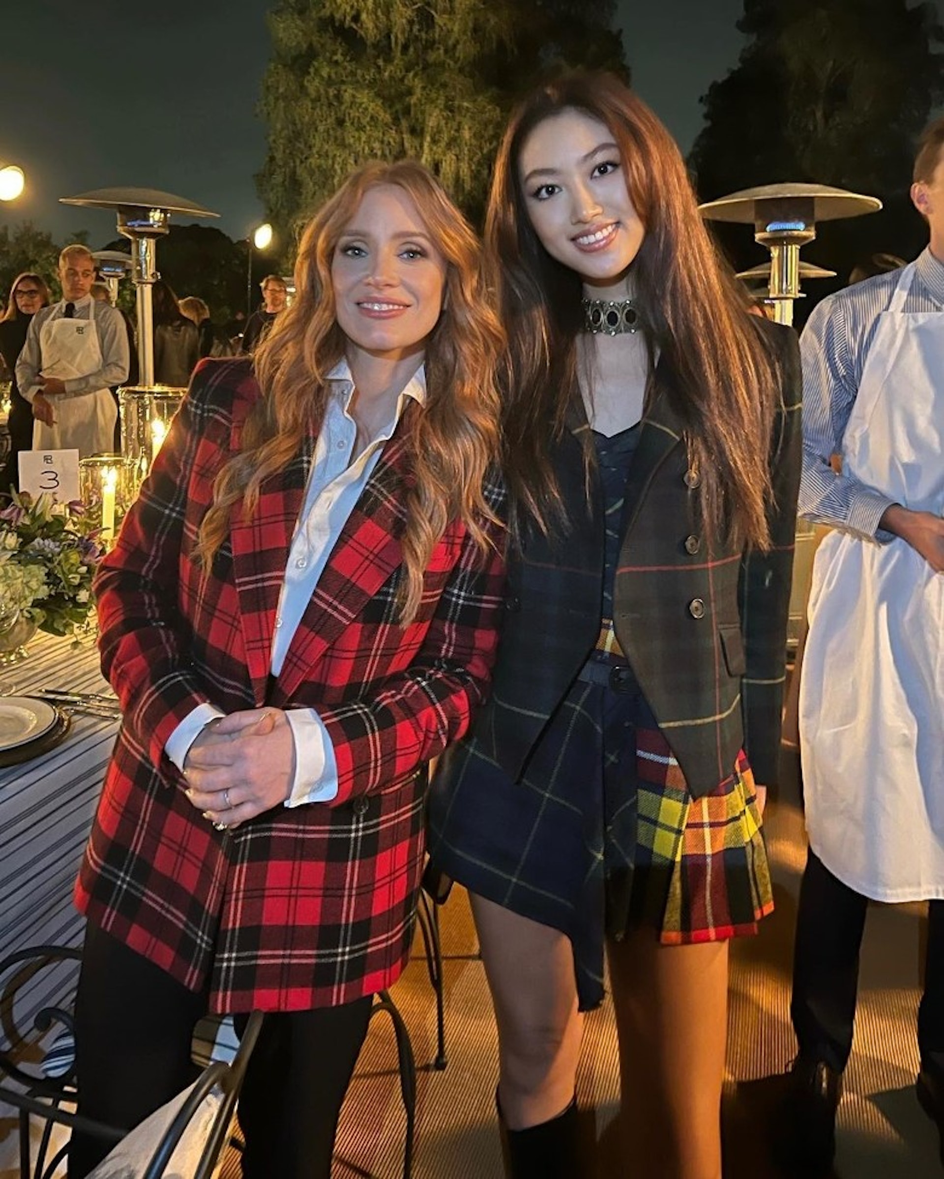 任晴佳與奧斯卡影后Jessica Chastin合照。