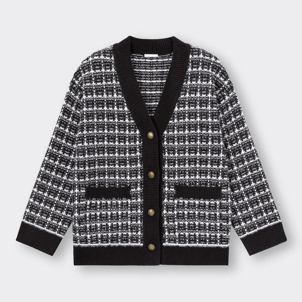 GU Checked oversized cardigan $249