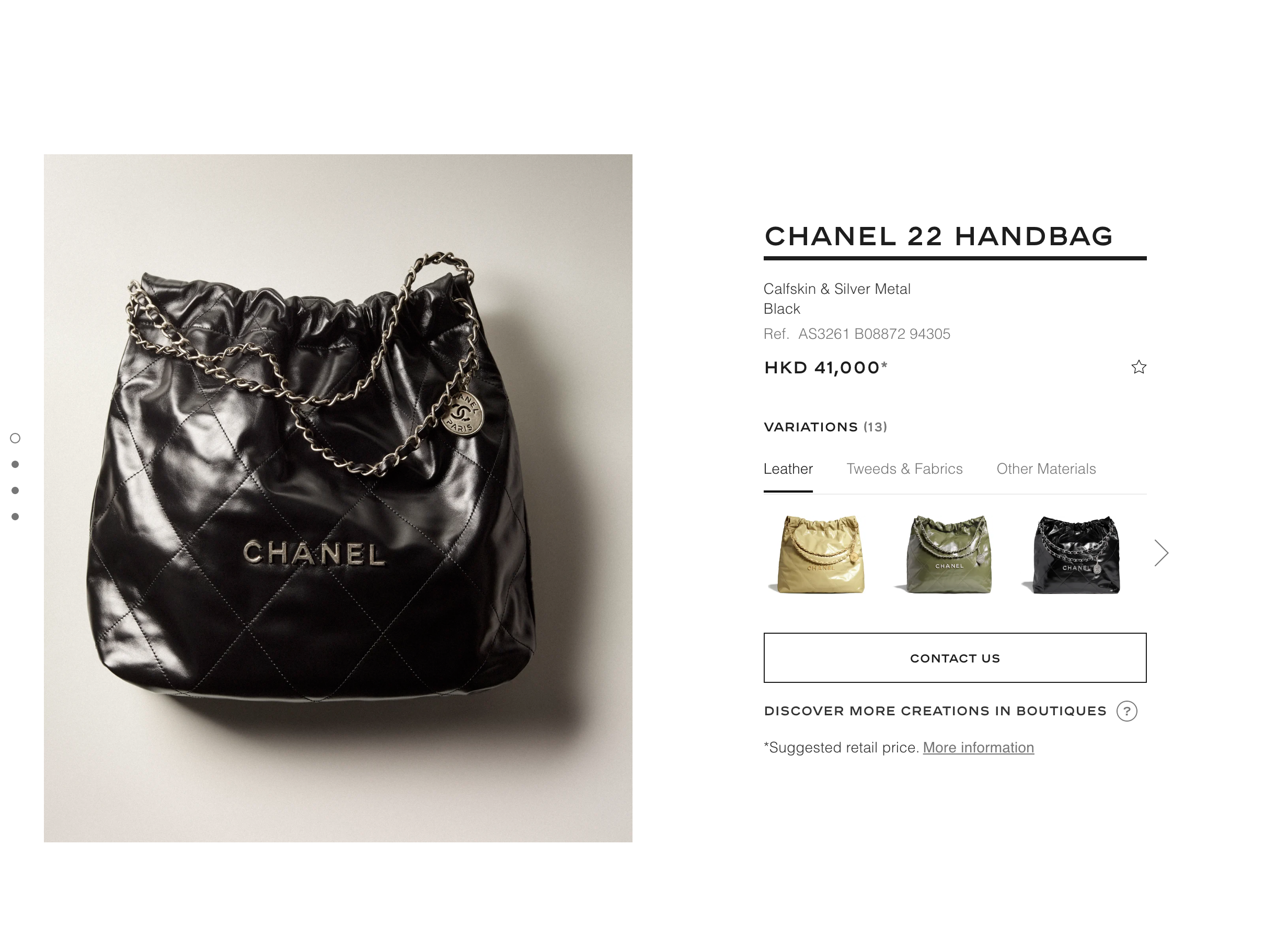 CHANEL 22 HANDBAG $41,000