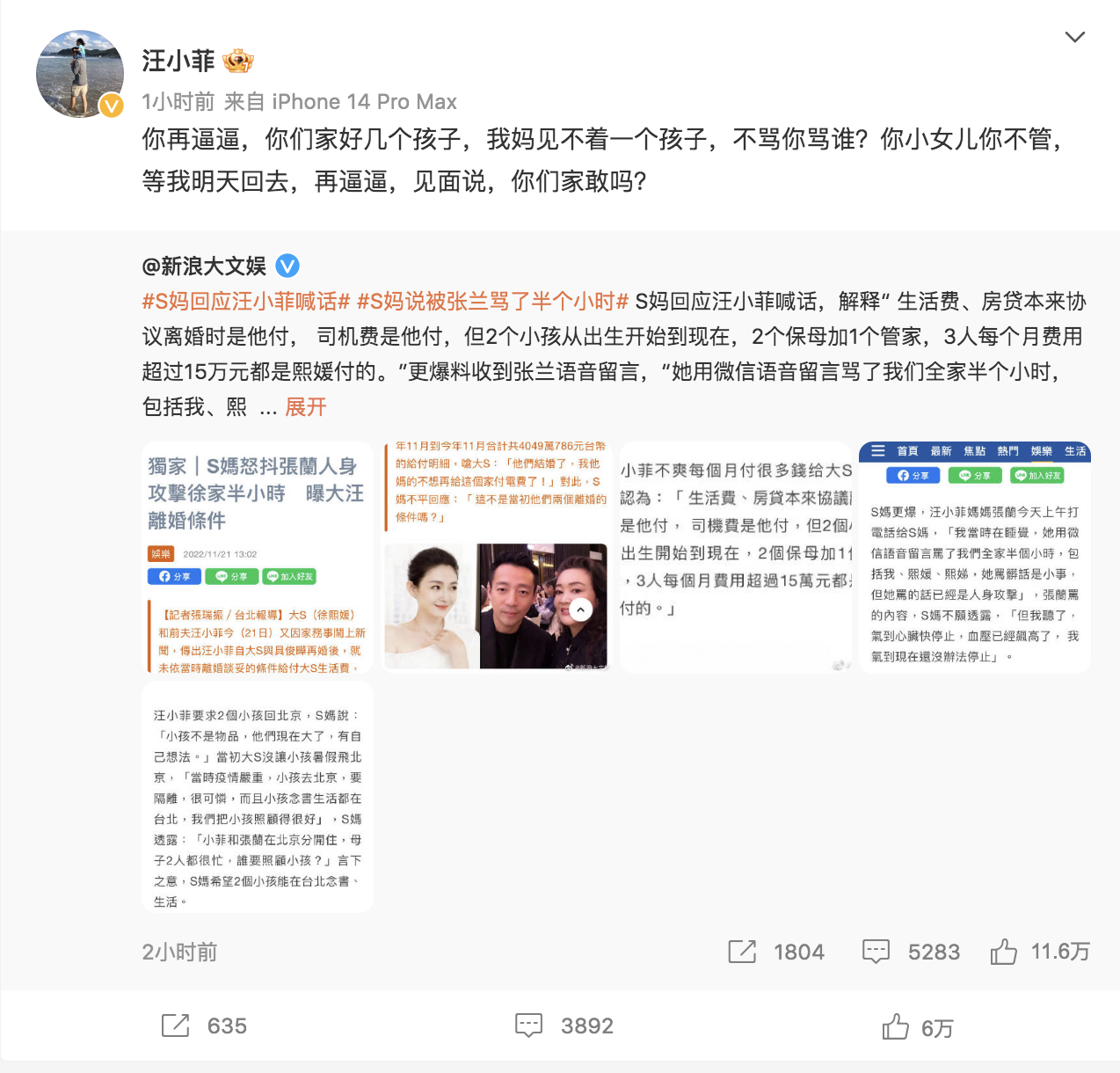 汪小菲大罵前岳母